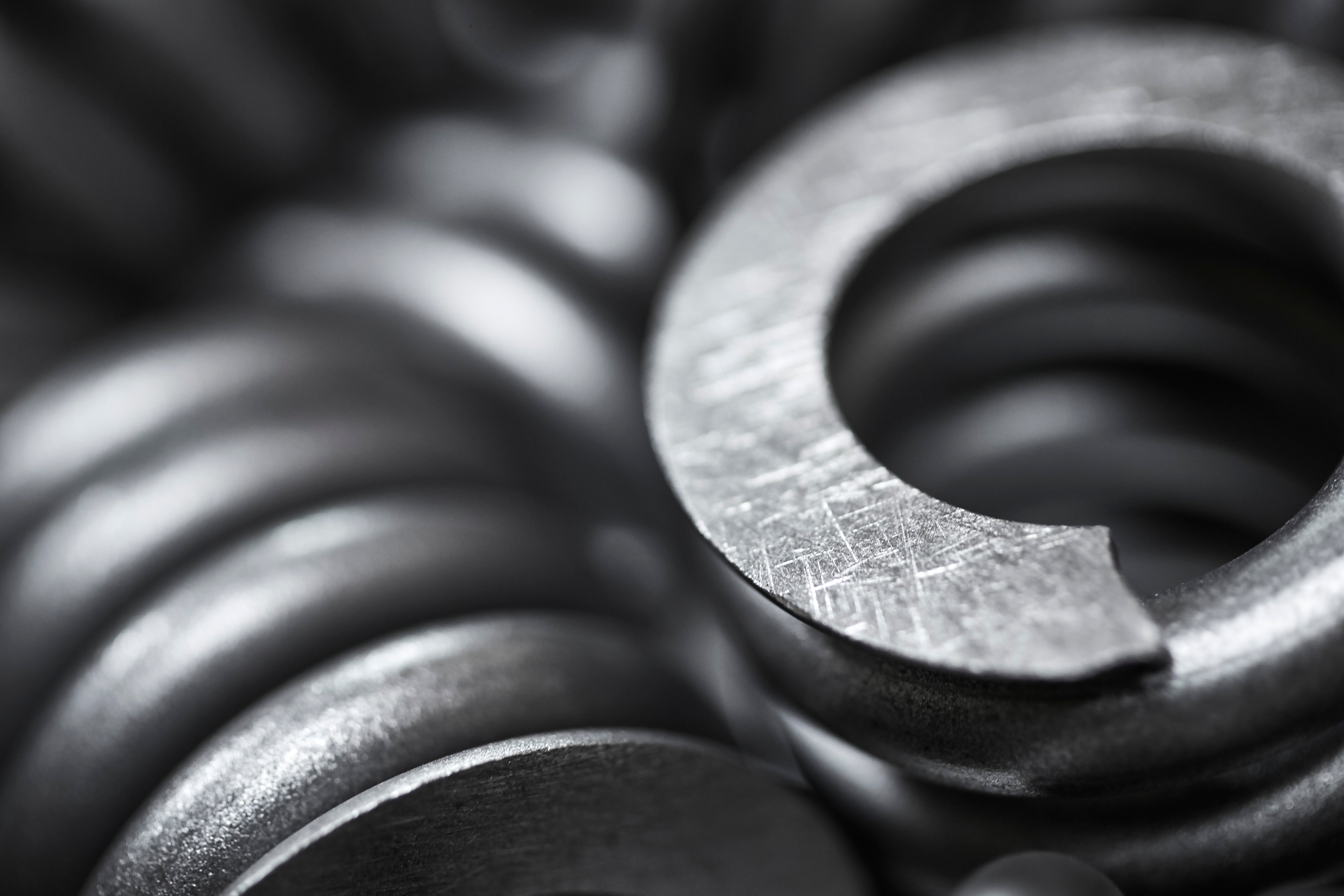 Close-up of metal springs.